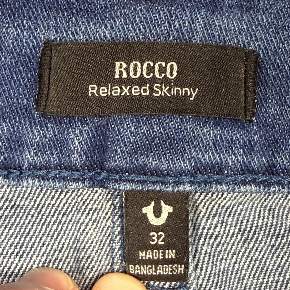 True Religion Rocco Relaxed Skinny Jeans Mens 32 Blue Medium Wash 107331
